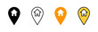© Lunaraa - Address icon set vector. home location sign and symbol. pinpoint