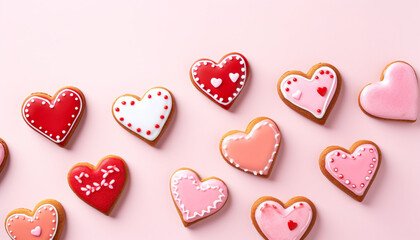 Poster - Heart shaped cookie decoration symbolizes love and sweetness generated by AI