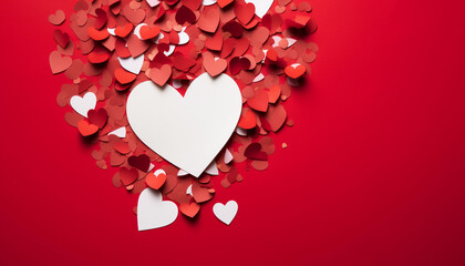 Sticker - Love and romance in heart shape backdrop generated by AI