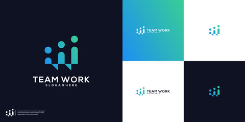 Team work community people logo design inspiration