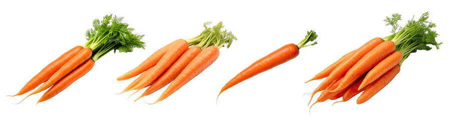 Wall Mural - Collection of PNG. Carrot isolated on a transparent background.