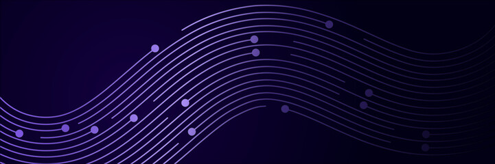 Fototapete - abstract dark elegant background technology with dots lines