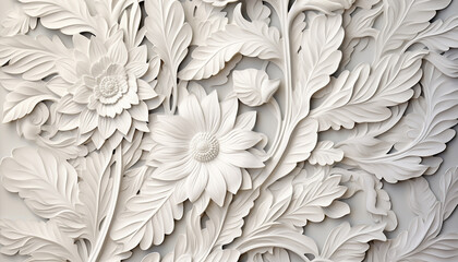 Wall Mural - Abstract floral pattern on beige background, elegant and modern generated by AI