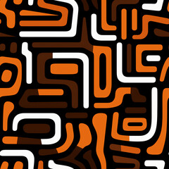 Abstract geometric seamless pattern. Ethnic background, aztec or african traditional style. Black history month. Design for print textile, wallpaper, paper, card, banner, backdrop