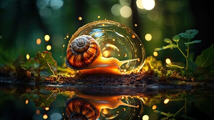 Wall Mural - a snail showing the spiral of its