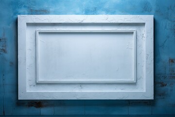 Wall Mural - white frame on blue wall