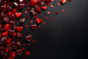 Wall Mural - red heart background