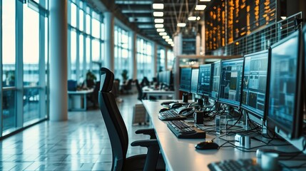 Aufkleber - A livestock trading commodity futures desk in trading office. Generative AI.
