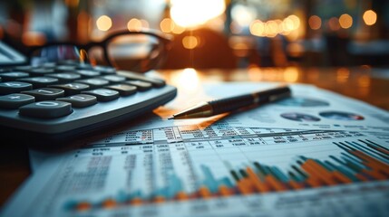 Poster - Financial analysis statements. Generative AI.