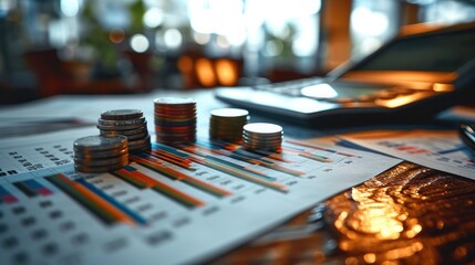 Poster - Financial analysis statements. Generative AI.