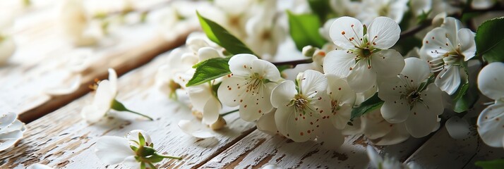 Wall Mural - Beautiful blooming branch of cherry tree with pink flowers, spring banner background