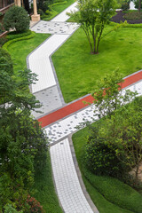 Canvas Print - Walkway and runway in the park