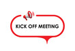 kick off sign on white background	