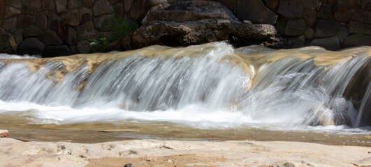 Sticker - Waterfall on a rocky river in the mountains