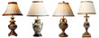 Antiques elegant table lamp collection isolated on transparent background