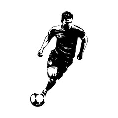 Poster - Soccer football player vector silhouette