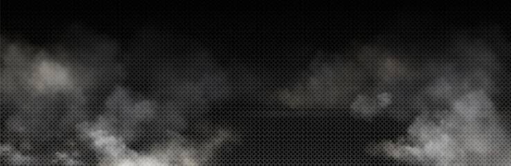 Wall Mural - white smoke cloud with overlay effect on transparent background. realistic border with fog. vector i