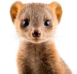 Wall Mural - Baby mongoose isolated on transparent background. PNG