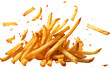 Splashing french fries isolated on transparent background. PNG