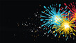 © J.V.G. Ransika - simple Vector Illustration art of 'Party Sparkler Fireworks' (A single sparkler erupting into a vibrant burst of minimal firework shapes, all in clean vector lines. Title: 'Sparkling Future')