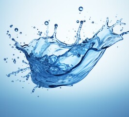 Poster - Water splash on blue background. Generative AI.