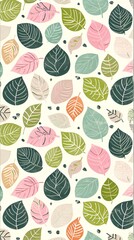 Wall Mural - Pattern image of leaf illustration