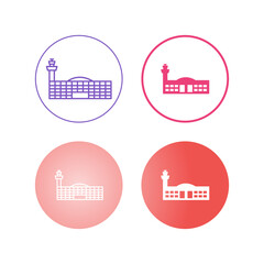 Sticker - Airport Building Vector Icon