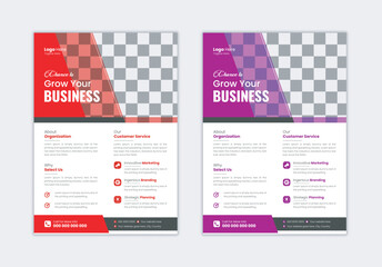 Wall Mural - 
Business Flyer template layout design.
Corporate creative colorful business flyer
poster flyer pamphlet brochure cover design layout space for photo background, vector template design A4 size.