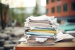 a pile of discarded medical records in a heap