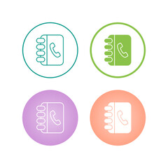 Sticker - Contact Book Vector Icon