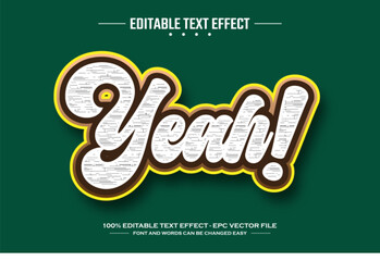 Wall Mural - Yeah 3D editable text effect template