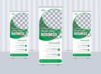 Wall Mural - Modern and creative Rollerup banner design template. Business roll-up banner design vector template bundle set. roll up pull up for exhibitions banner for seminar standee x banner signage design 