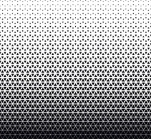 Monochrome Halftone Triangle Seamless Border, Geometric Repeat Pattern Background In Minimal Style, Isolated Png  Transparent.