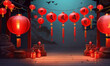 serene and festive Chinese New Year background with traditional decorations