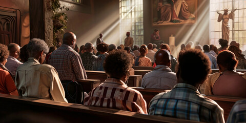 a community gathering in a church on Easter