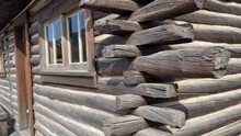 Corner Joint Of A Log Cabin, Wyoming, USA