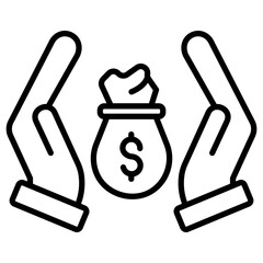 Sticker - Money Benefit Icon of Productivity iconset.