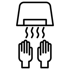 Canvas Print - Hand Dryer Icon of Hygiene Routine iconset.