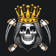 king skull reaper with scythe