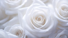 The Purity And Elegance Of White Rose Flowers. Generative Ai