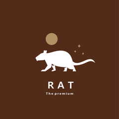 Sticker - animal rat natural logo vector icon silhouette retro hipster