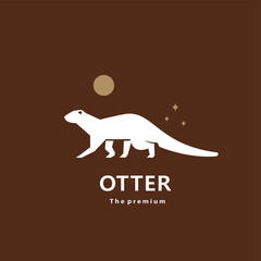 animal otter natural logo vector icon silhouette retro hipster