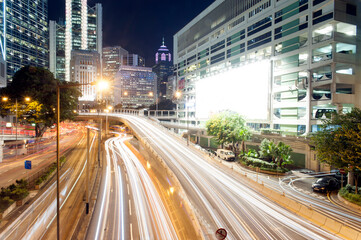 Wall Mural - Hong Kong Night Car Trail