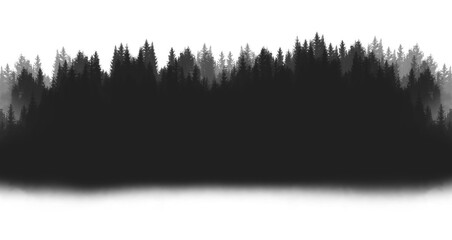 Wall Mural - Forest silhouette, tree silhouette