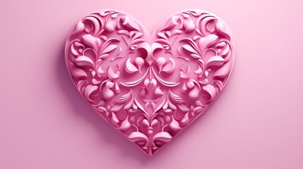 Wall Mural - Vibrant pink heart-shaped card: health and wellness decoration concept