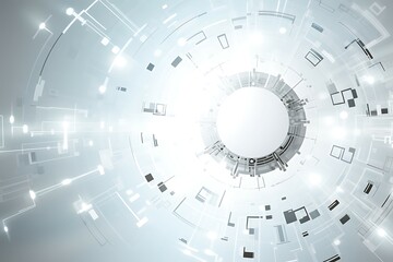 Poster - Abstract technology background. Hi-tech communication concept. 3D Rendering