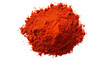 Top-down view of paprika powder isolated on transparent background,PNG image.