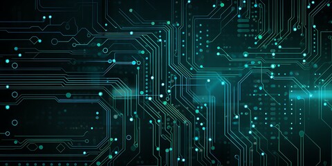 Fototapete - Circuit board background. Technology and science concept. 3D Rendering