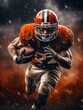 american football , copy space , photography - generative ai