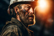 Male coal miners in protective helmet working and extracting vital energy resources generative AI